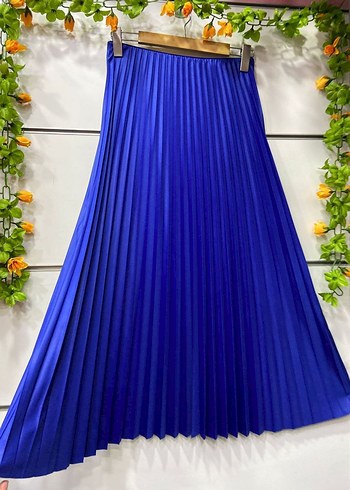 Deri Görünümlü Sık Pileli Etek  13 Renk Seçeneği - Görsel 9