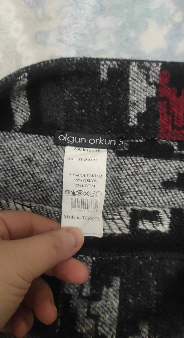 Bohem Desenli Gri Mini Örgü Etek - Görsel 2