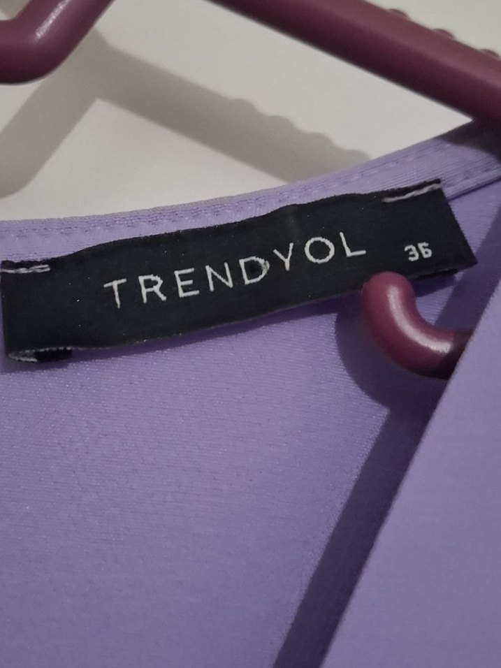 Lila kruvaze elbise - Görsel 2