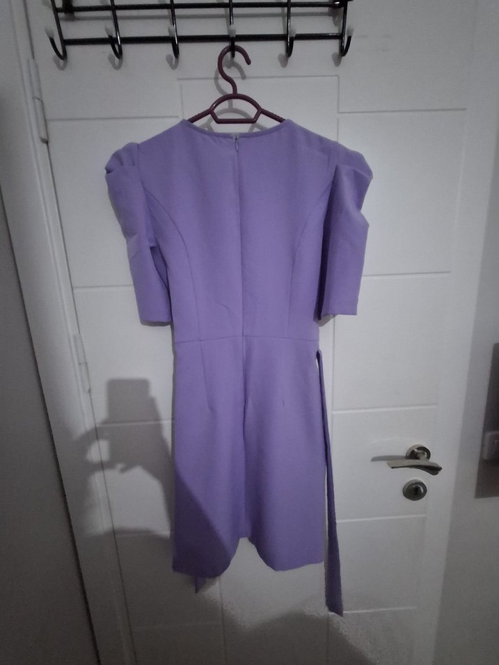 Lila kruvaze elbise - Görsel 5