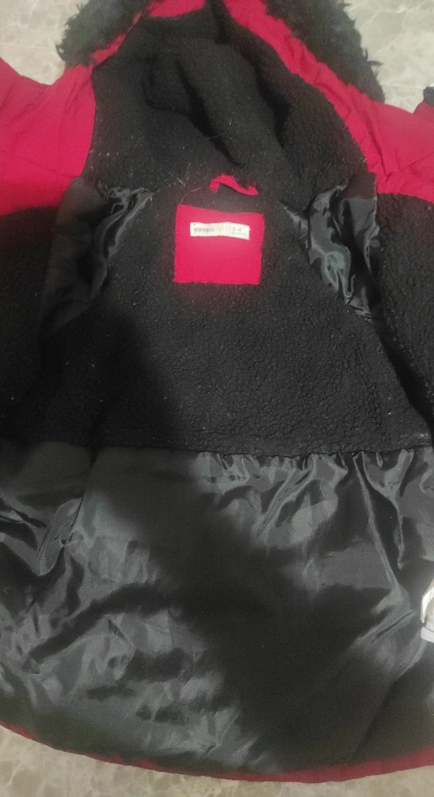 Koyu Kırmızı Düğmeli Erkek Çocuk Mont - Görsel 3