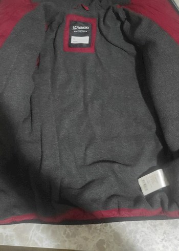 Bordo Kapüşonlu Fermuarlı çocuk Kış Ceketi - Görsel 2