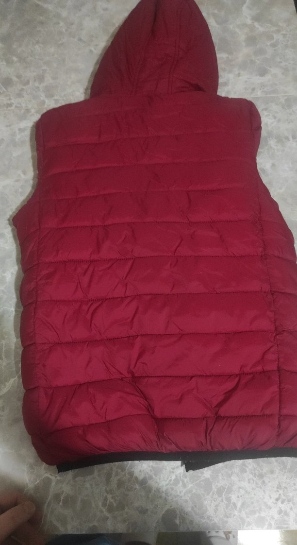 Bordo Kapüşonlu Fermuarlı çocuk Kış Ceketi - Görsel 4