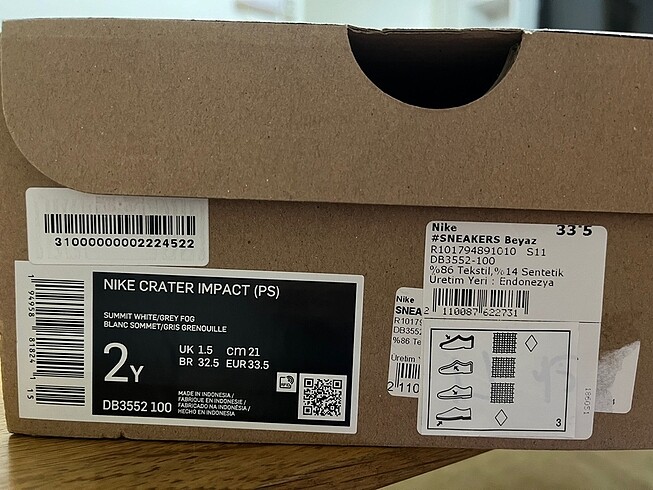 33 Beden Nike çocuk spor ayakkabı