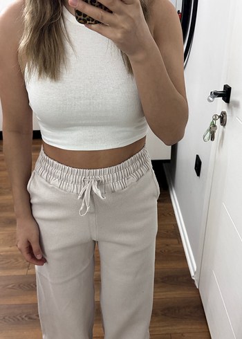 Bej Midi Kadın Rahat Kesim Eşofman - Görsel 2