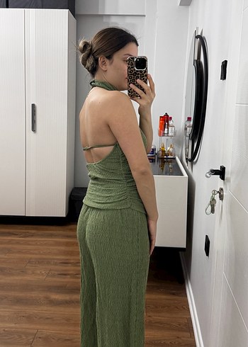 Kadın Kolsuz Haki Jumpsuit - Görsel 4