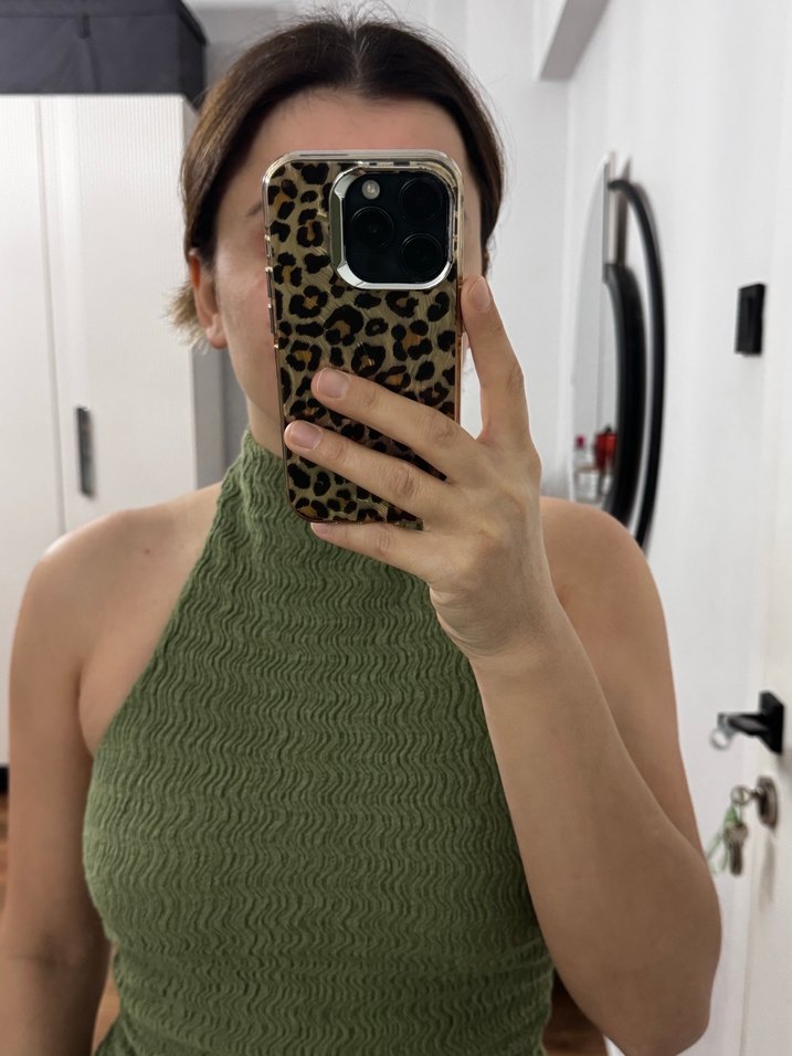 Kadın Kolsuz Haki Jumpsuit - Görsel 2