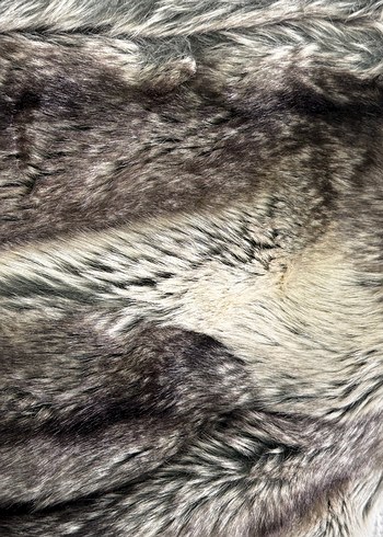 Gri Leopar Desenli Kadın Kürk Ceket - Görsel 6