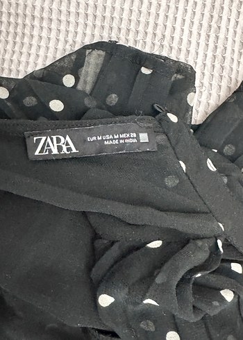 Kadın Siyah Puantiyeli Pilili Uzun Tulum - Görsel 7