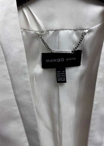 Beyaz Düğmeli Kadın Blazer Ceket - Görsel 3