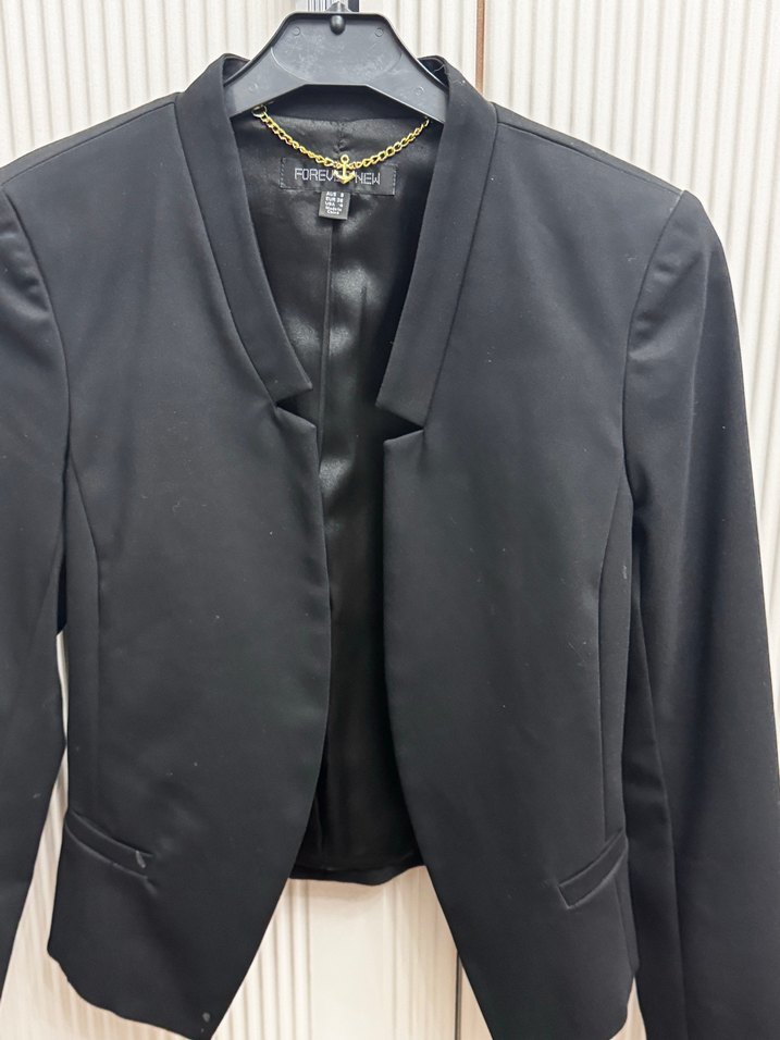 Kemerli Siyah Mini Kadın Blazer - Görsel 2