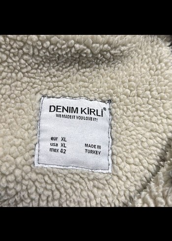 Düğmeli Kadın Kot Ceket Gri Yakalı - Görsel 3