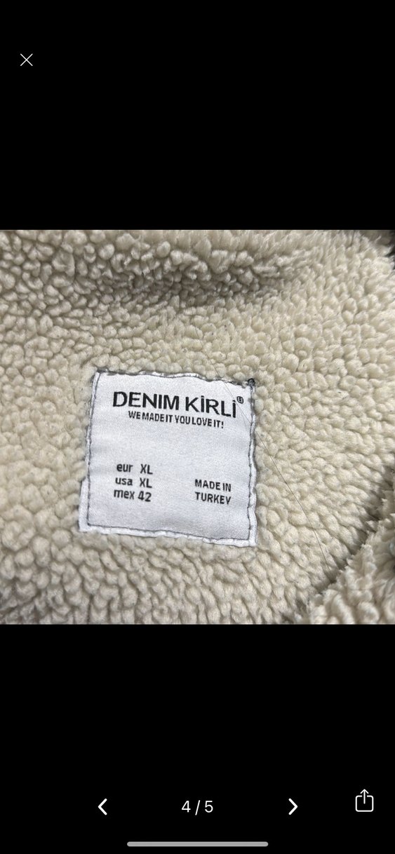 Düğmeli Kadın Kot Ceket Gri Yakalı - Görsel 3