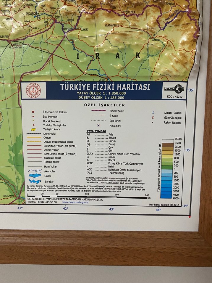 Türkiye Haritası kabartmalı 100x60 cm - Görsel 2