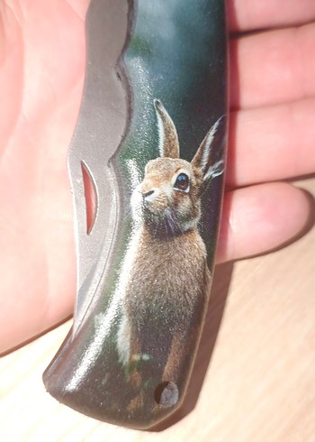 çakı tavşan motifli jilet keskinlik - Görsel 4