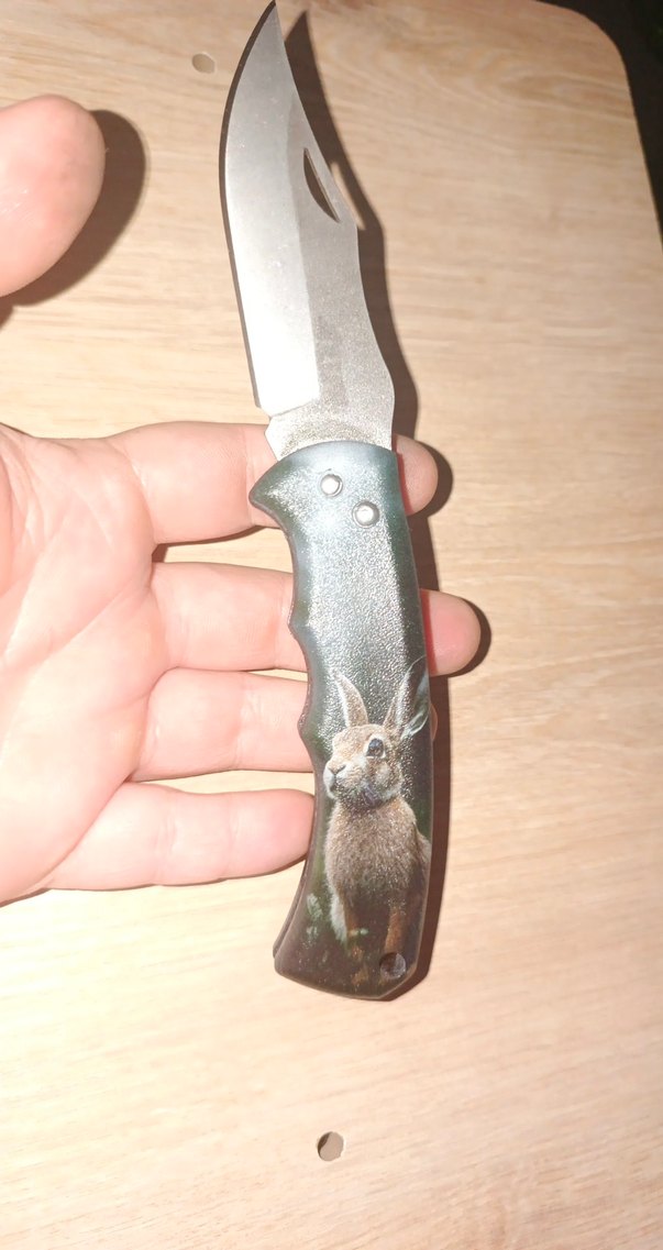 çakı tavşan motifli jilet keskinlik - Görsel 2