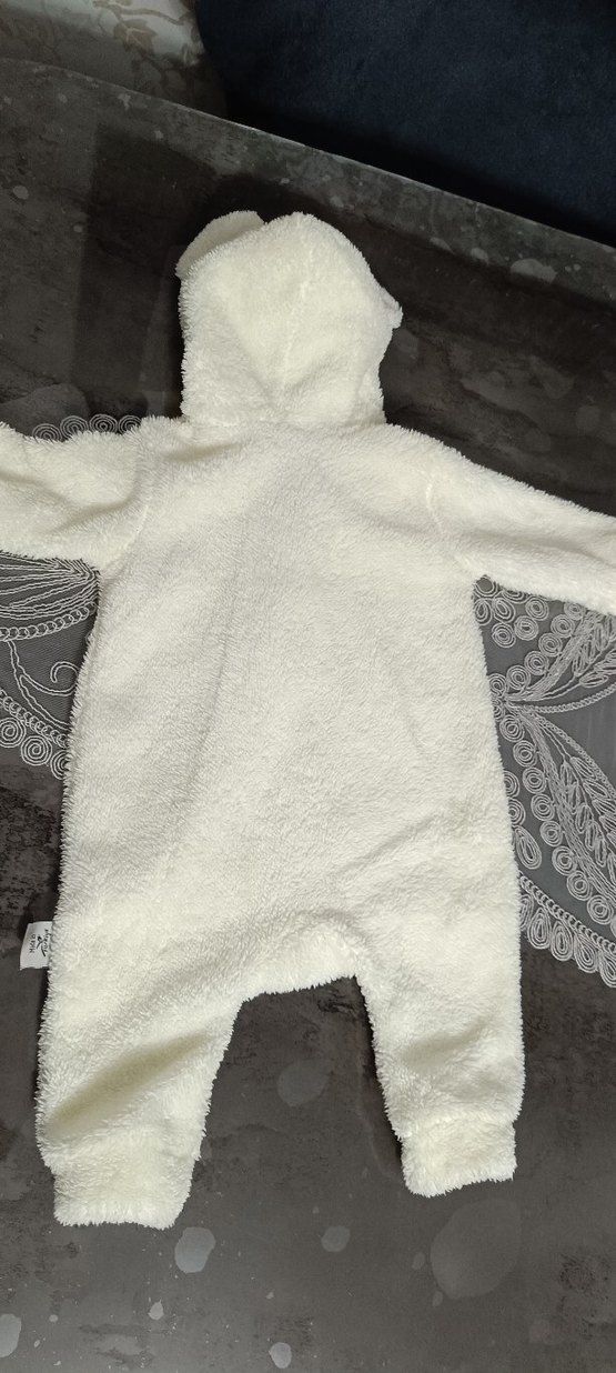 Bebek Erkek Beyaz Kürklü Tulum - Görsel 3