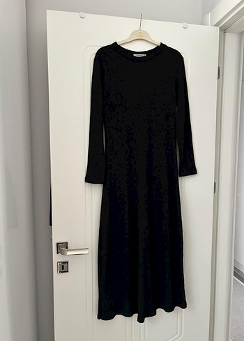 Kadın Siyah Uzun Kollu Uzun Elbise - Görsel 2