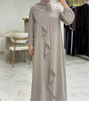 Uzun Kum Beji Kadın Elbise - Görsel 2