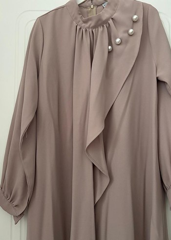 Uzun Kum Beji Kadın Elbise - Görsel 5