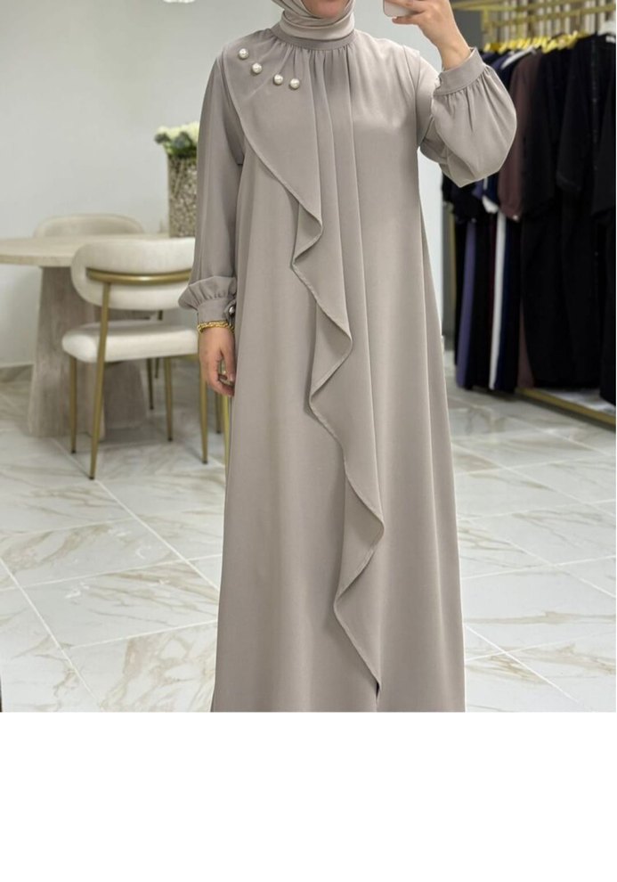 Uzun Kum Beji Kadın Elbise - Görsel 2