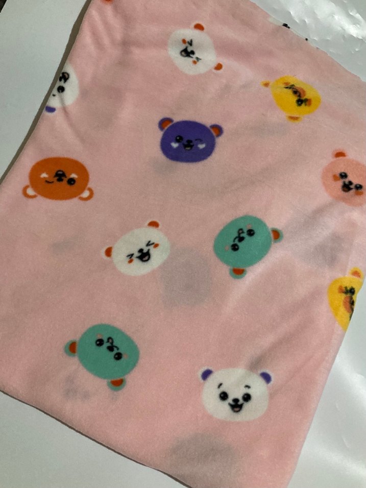 Yumuşacık Ayıcık Desenli Pembe Parça Polar Kumaş - Görsel 3