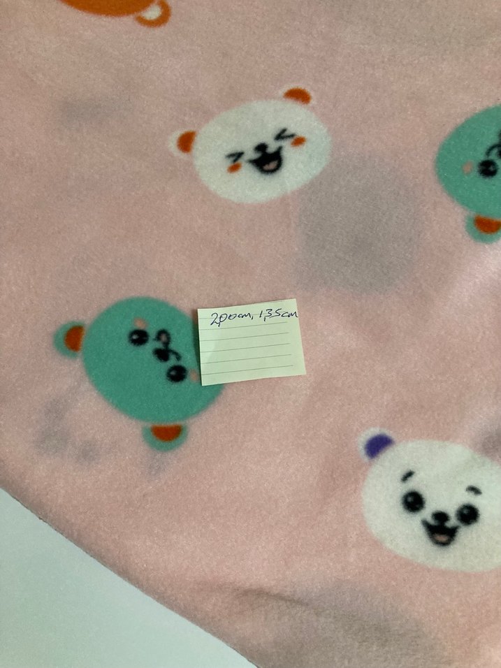 Yumuşacık Ayıcık Desenli Pembe Parça Polar Kumaş - Görsel 2