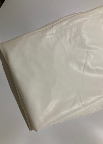 Beyaz Deri Parça Kumaş Polarlı 190x150 cm - Görsel 2