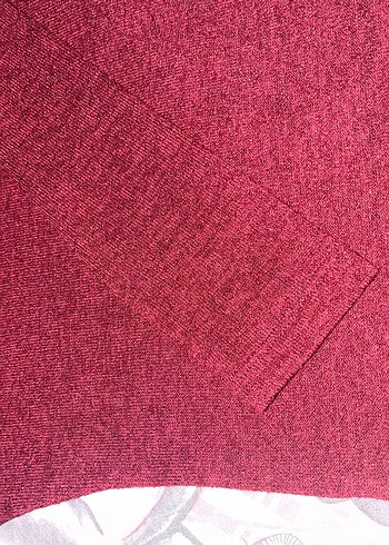 Bordo Kadın Triko Bluz, Kayık Yaka, Uzun Kollu - Görsel 3