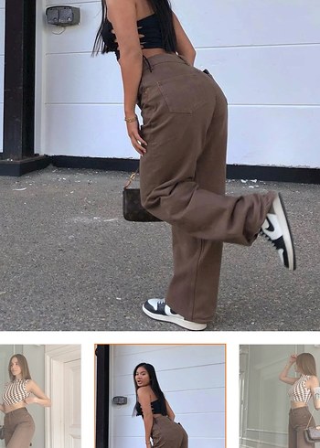 Madmext Düğmeli Kahverengi Süet Kadın Pantolon - Görsel 9