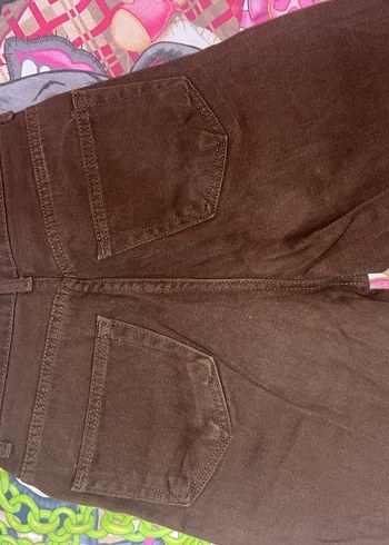 Madmext Düğmeli Kahverengi Süet Kadın Pantolon - Görsel 4