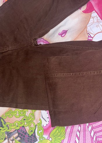 Madmext Düğmeli Kahverengi Süet Kadın Pantolon - Görsel 3