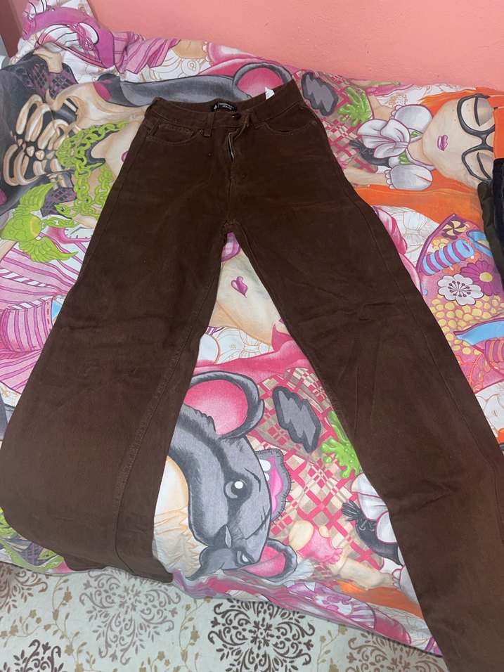 Madmext Düğmeli Kahverengi Süet Kadın Pantolon - Görsel 2