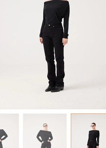 Holly Lolly Siyah Midi Normal Kesim Kadın Kot Pantolon - Görsel 3