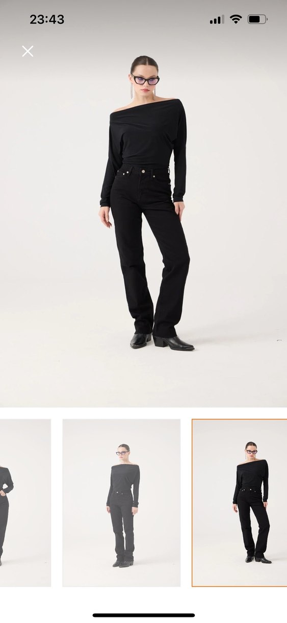 Holly Lolly Siyah Midi Normal Kesim Kadın Kot Pantolon - Görsel 4