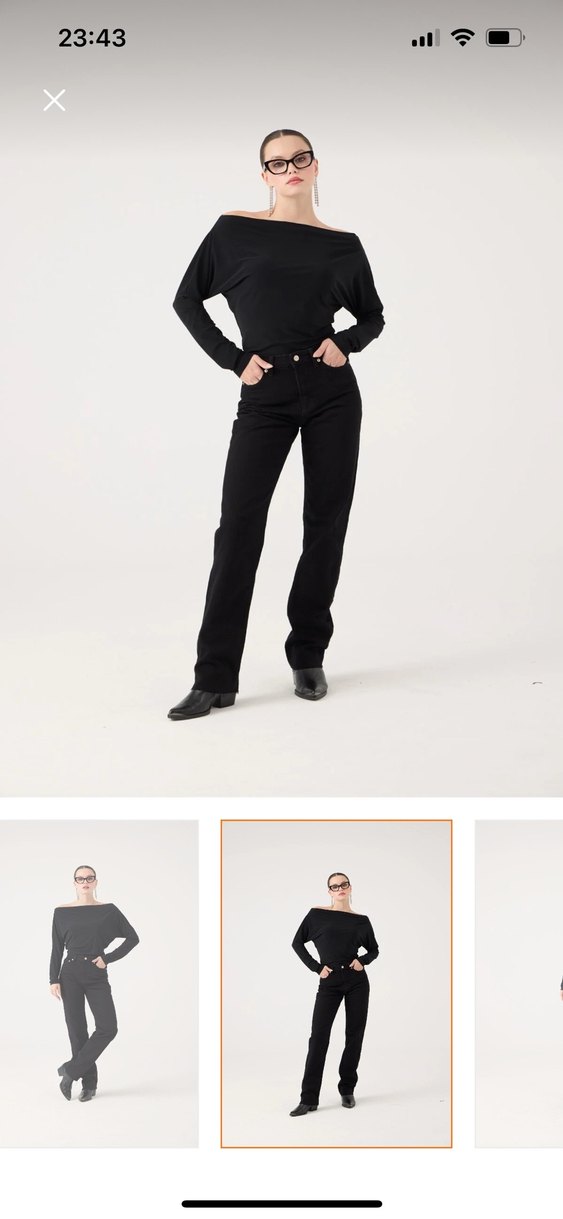 Holly Lolly Siyah Midi Normal Kesim Kadın Kot Pantolon - Görsel 2