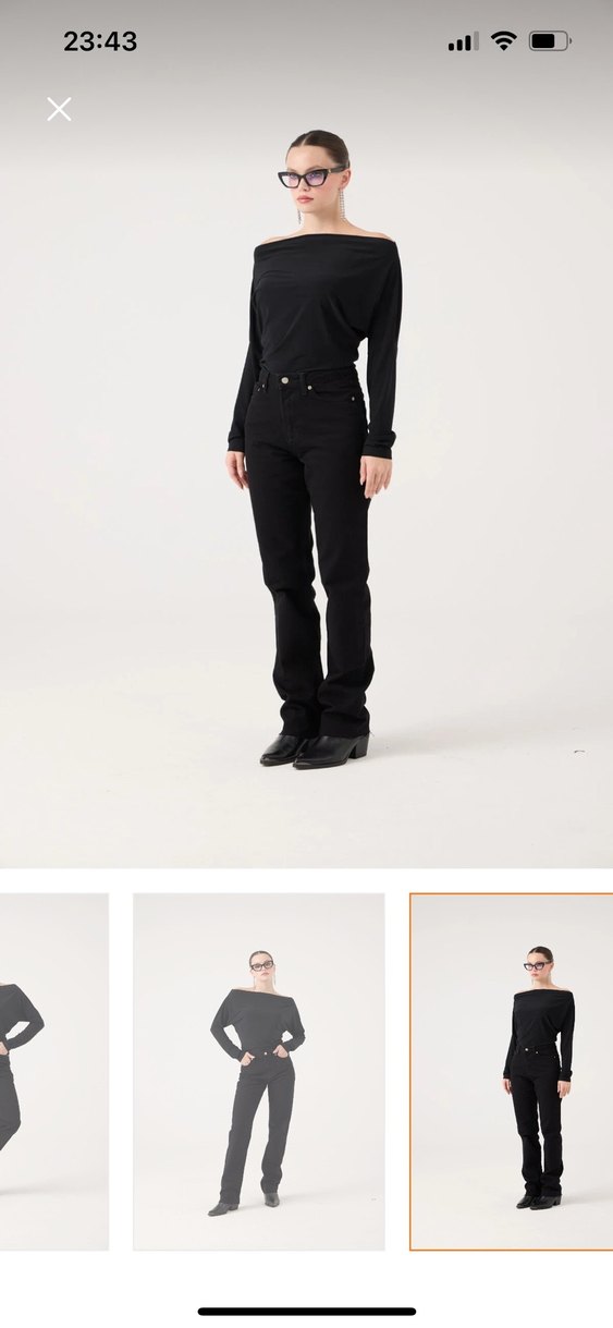 Holly Lolly Siyah Midi Normal Kesim Kadın Kot Pantolon - Görsel 3