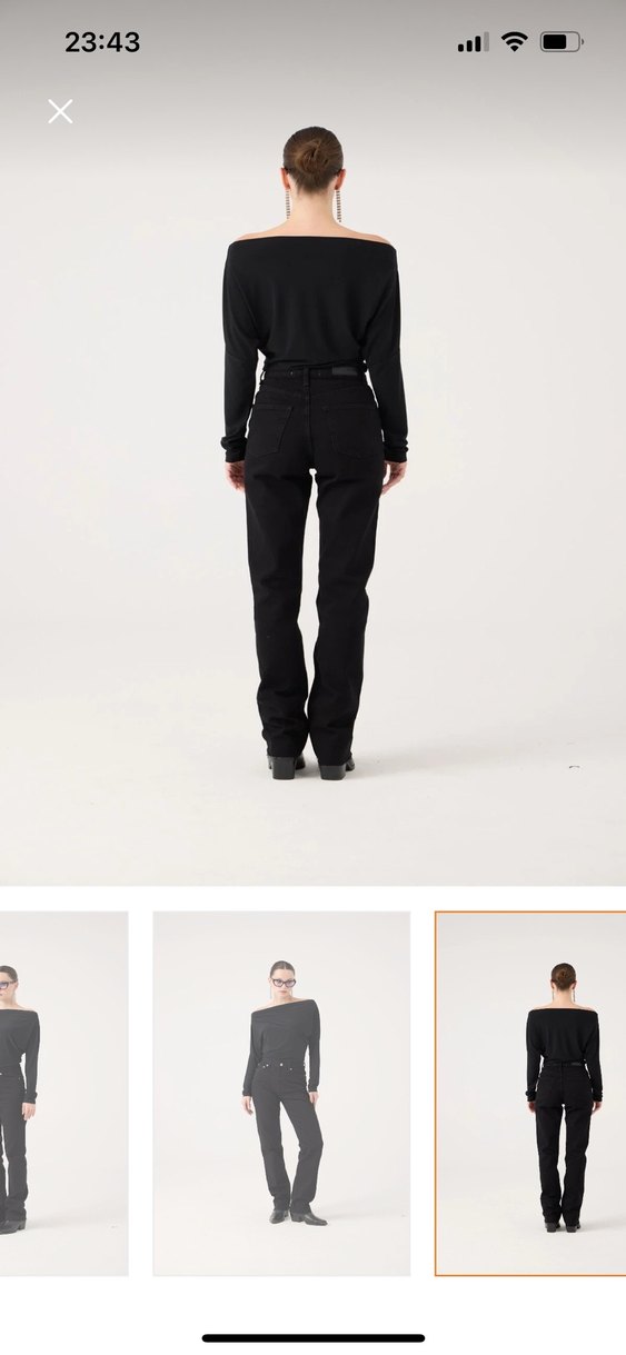 Holly Lolly Siyah Midi Normal Kesim Kadın Kot Pantolon - Görsel 5