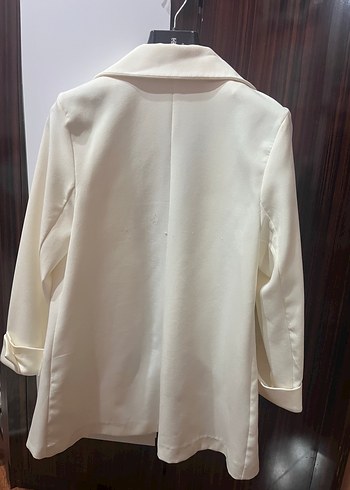 Beyaz Mini Kadın Blazer Ceket - Görsel 2