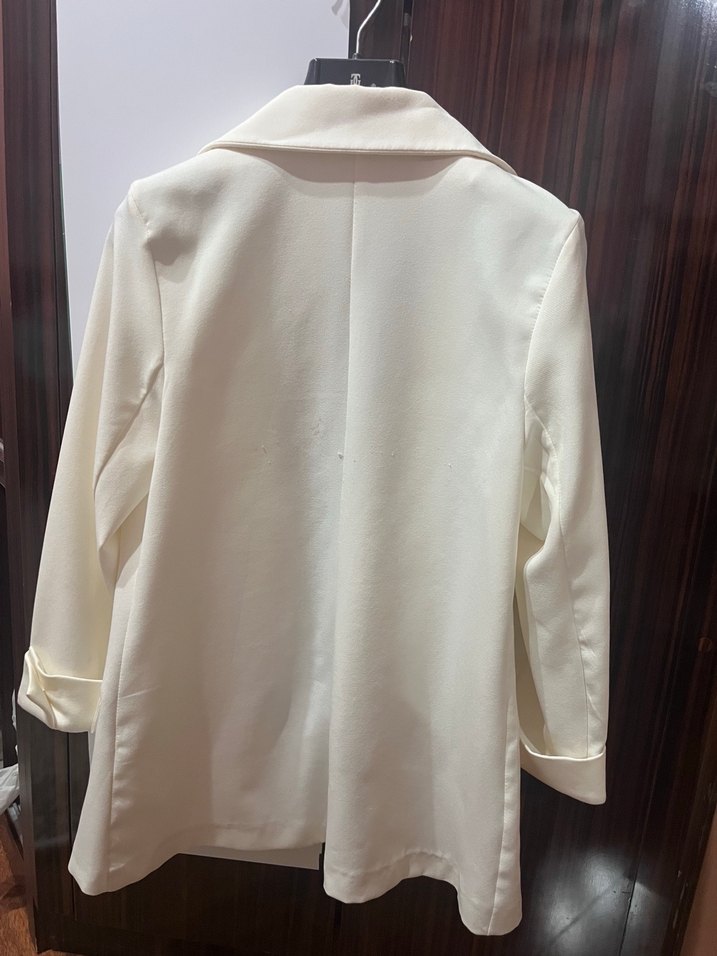 Beyaz Mini Kadın Blazer Ceket - Görsel 2