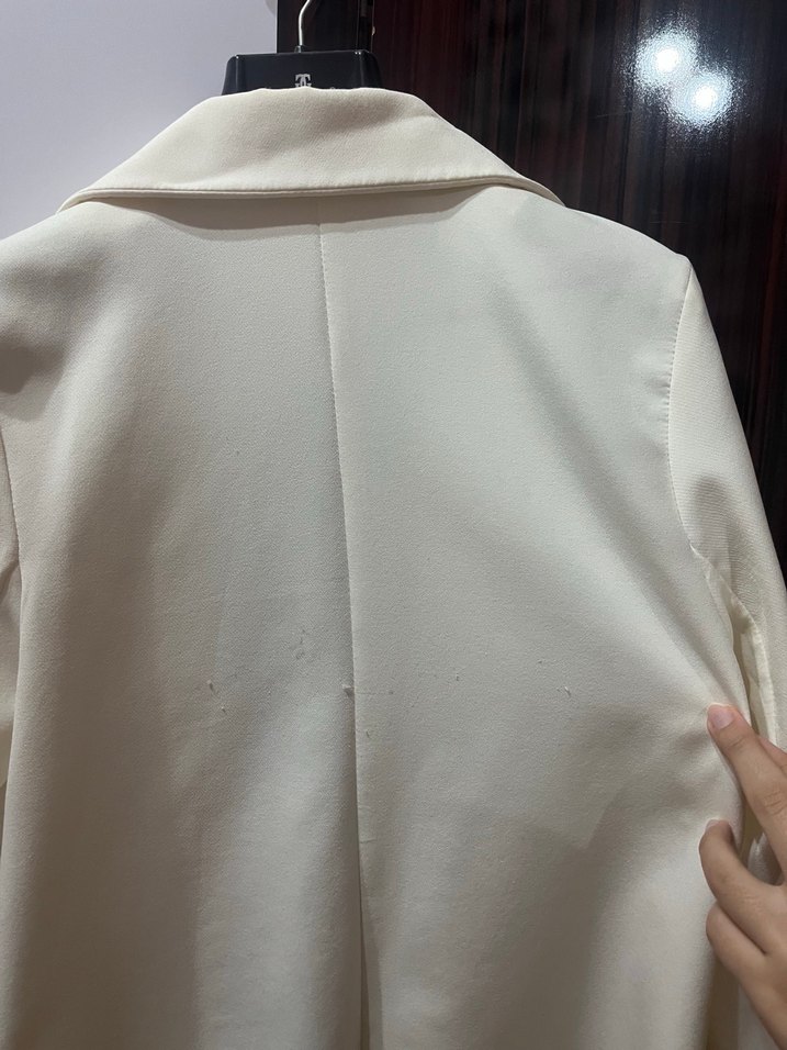 Beyaz Mini Kadın Blazer Ceket - Görsel 3