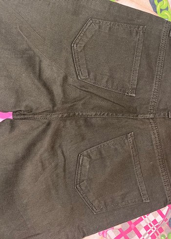 Kadın Haki Dar Kesim Fermuarlı Pantolon - Görsel 4