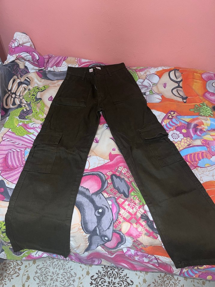 Kadın Haki Dar Kesim Fermuarlı Pantolon - Görsel 3