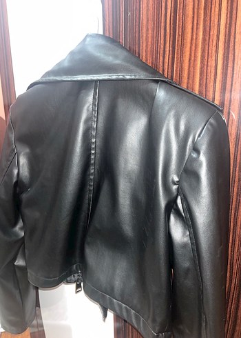 Holly Lolly Siyah Deri Biker Ceket Kadın - Görsel 4