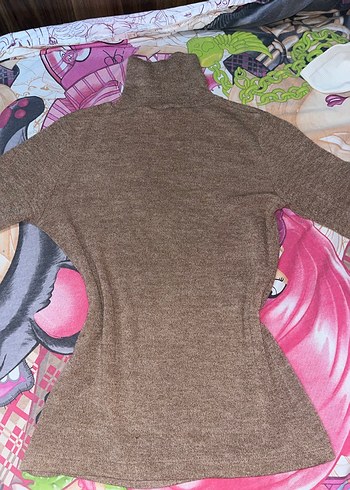 Kadın Kahverengi Boğazlı Triko Kazak - Görsel 2