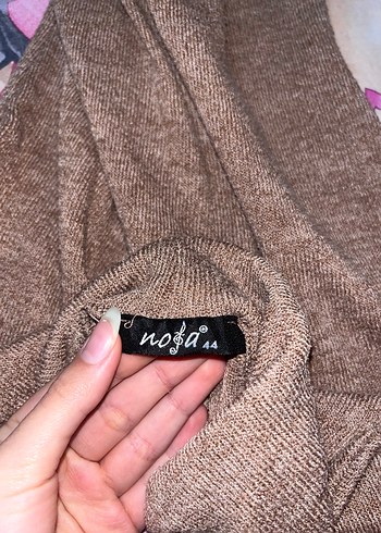 Kadın Kahverengi Boğazlı Triko Kazak - Görsel 3