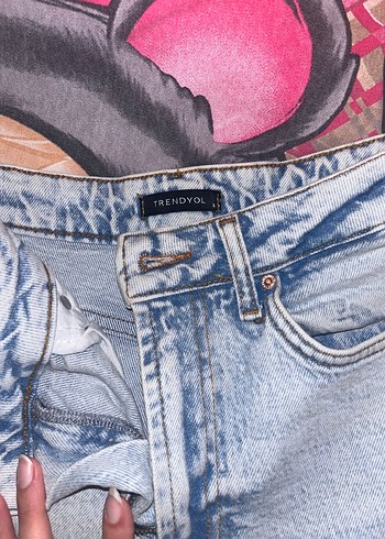 Açık Mavi Yüksek Bel Mom Jeans - Görsel 3