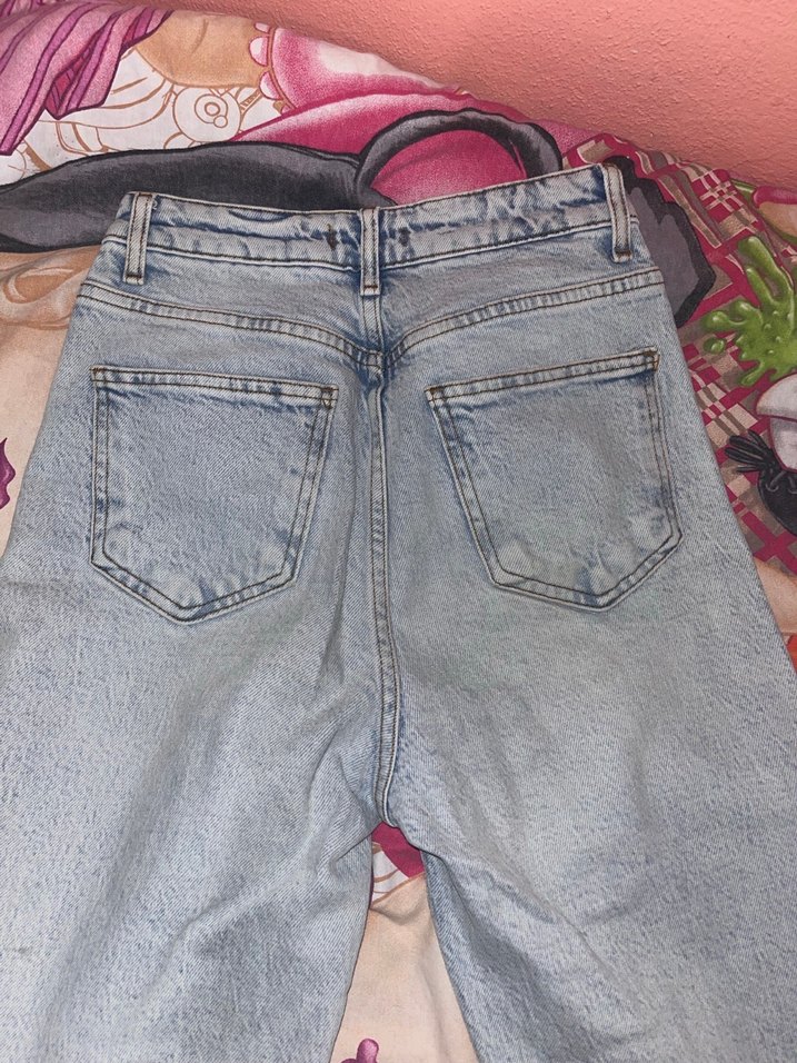 Açık Mavi Yüksek Bel Mom Jeans - Görsel 5