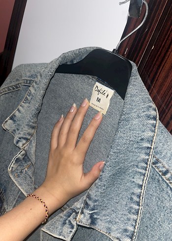 Kadın Gri Mavi Batik Desenli Denim Ceket - Görsel 2