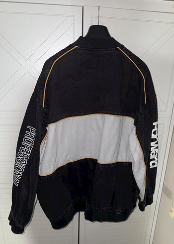 Fermuarlı Siyah Erkek Bershka bomber ceket unisex - Görsel 3